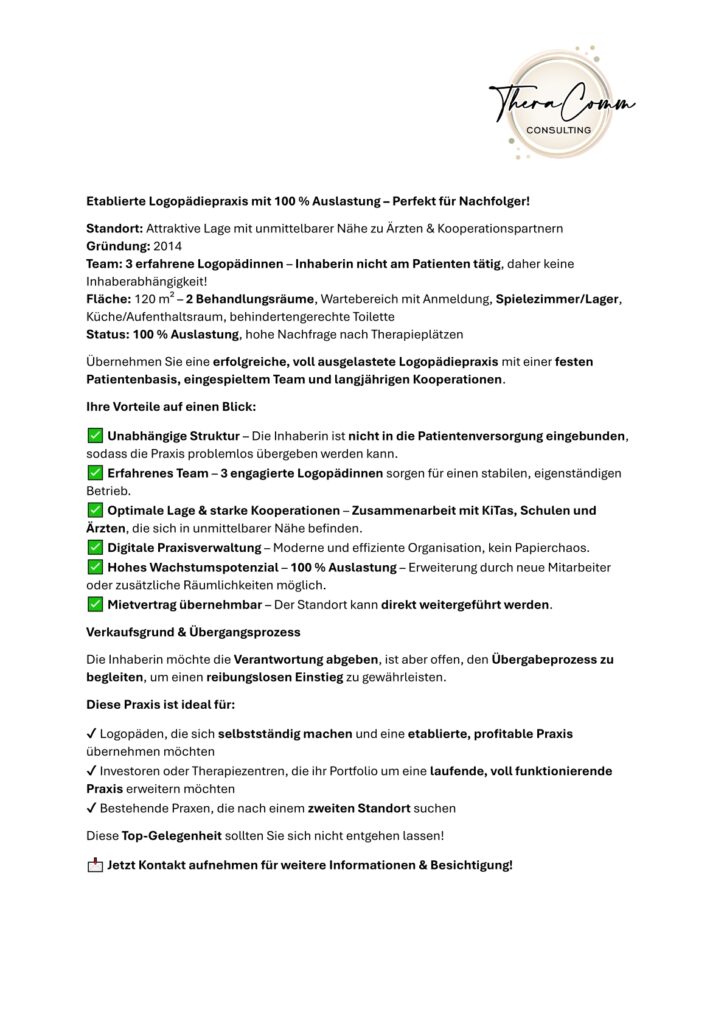 Logopädie Nachfolge